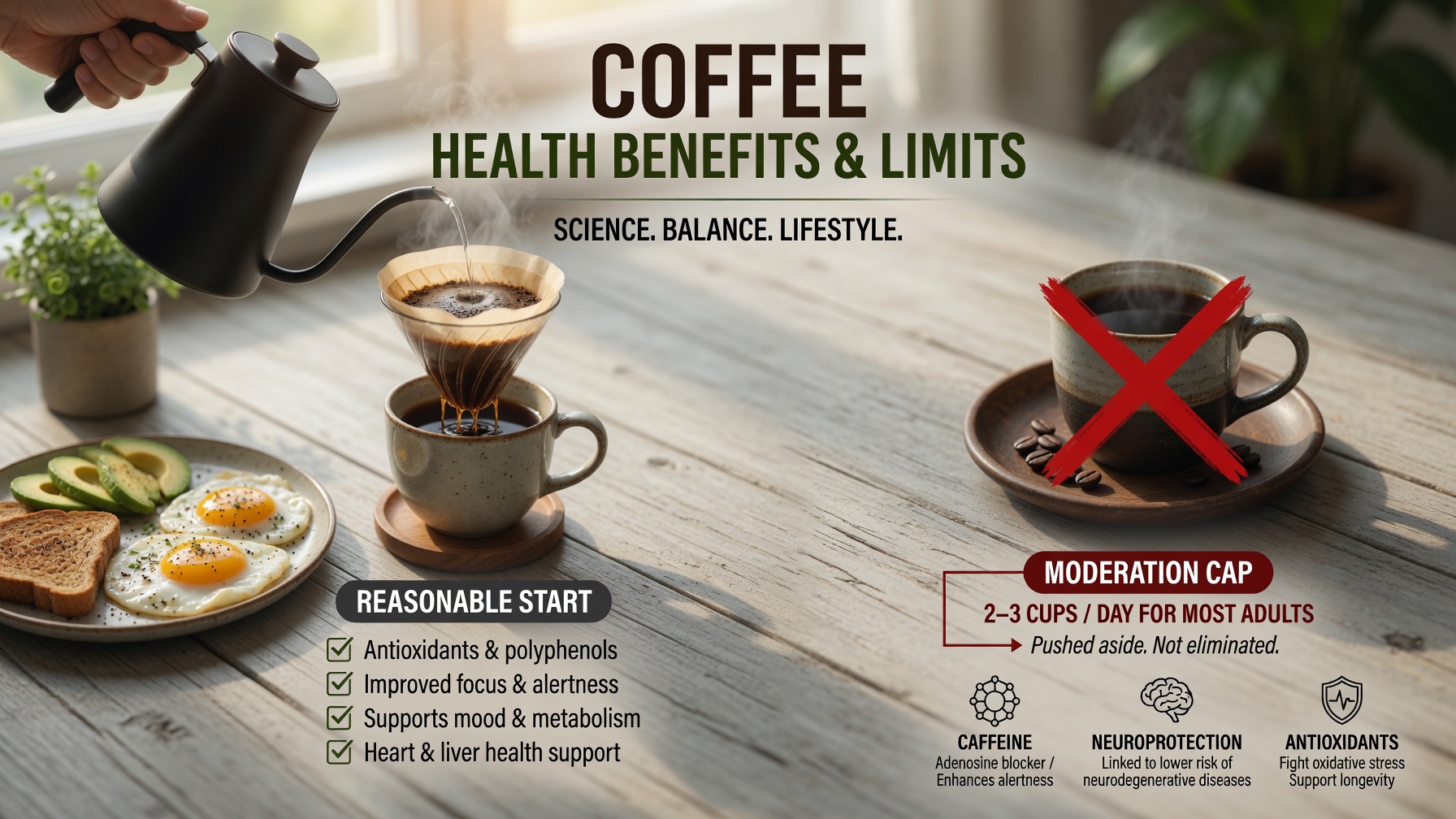 Illustration for: Coffee and Health: How Much Is Reasonable