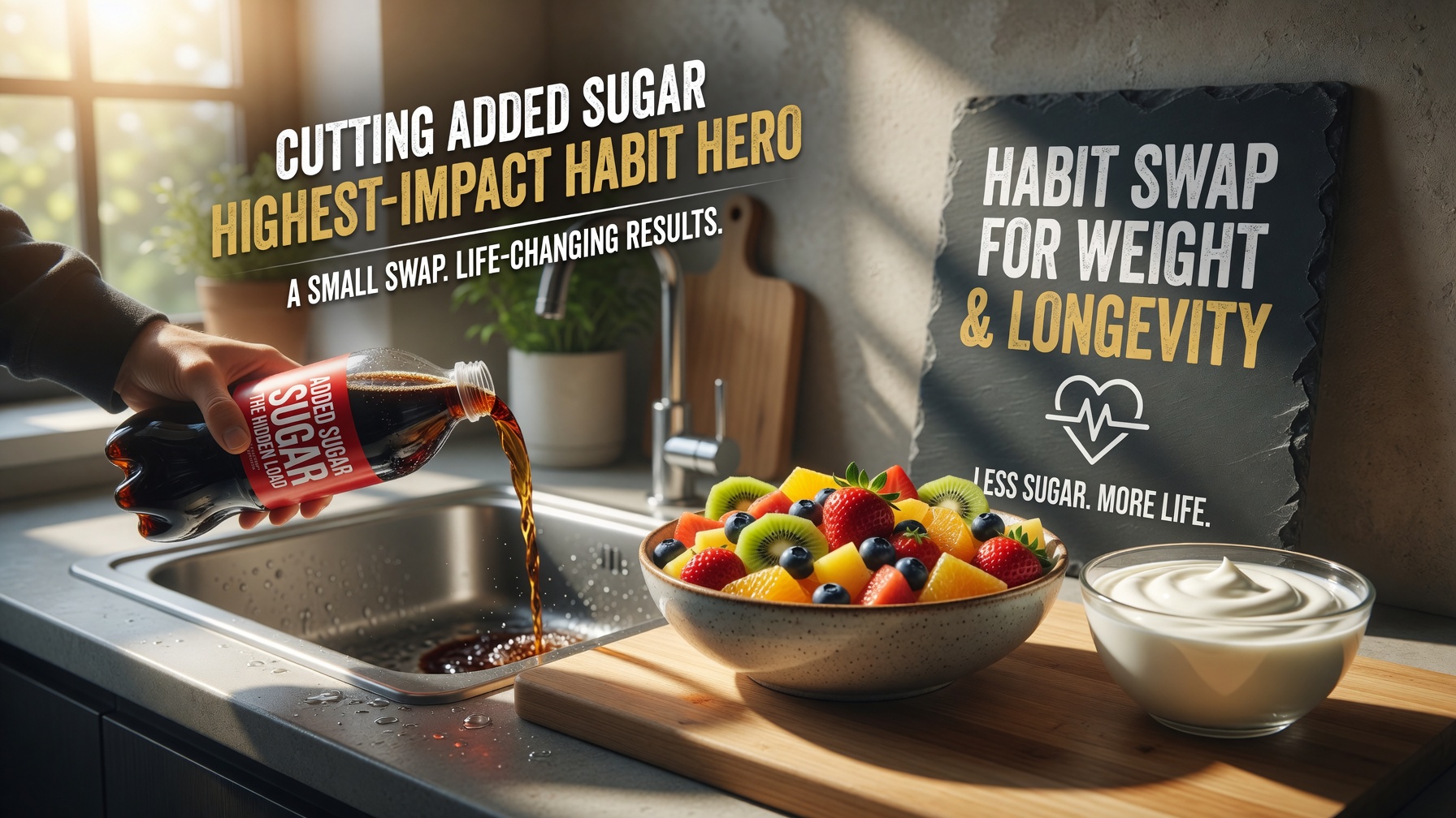 Illustration for: Cutting Added Sugar: The Highest-Impact Habit for Weight Loss and Longevity