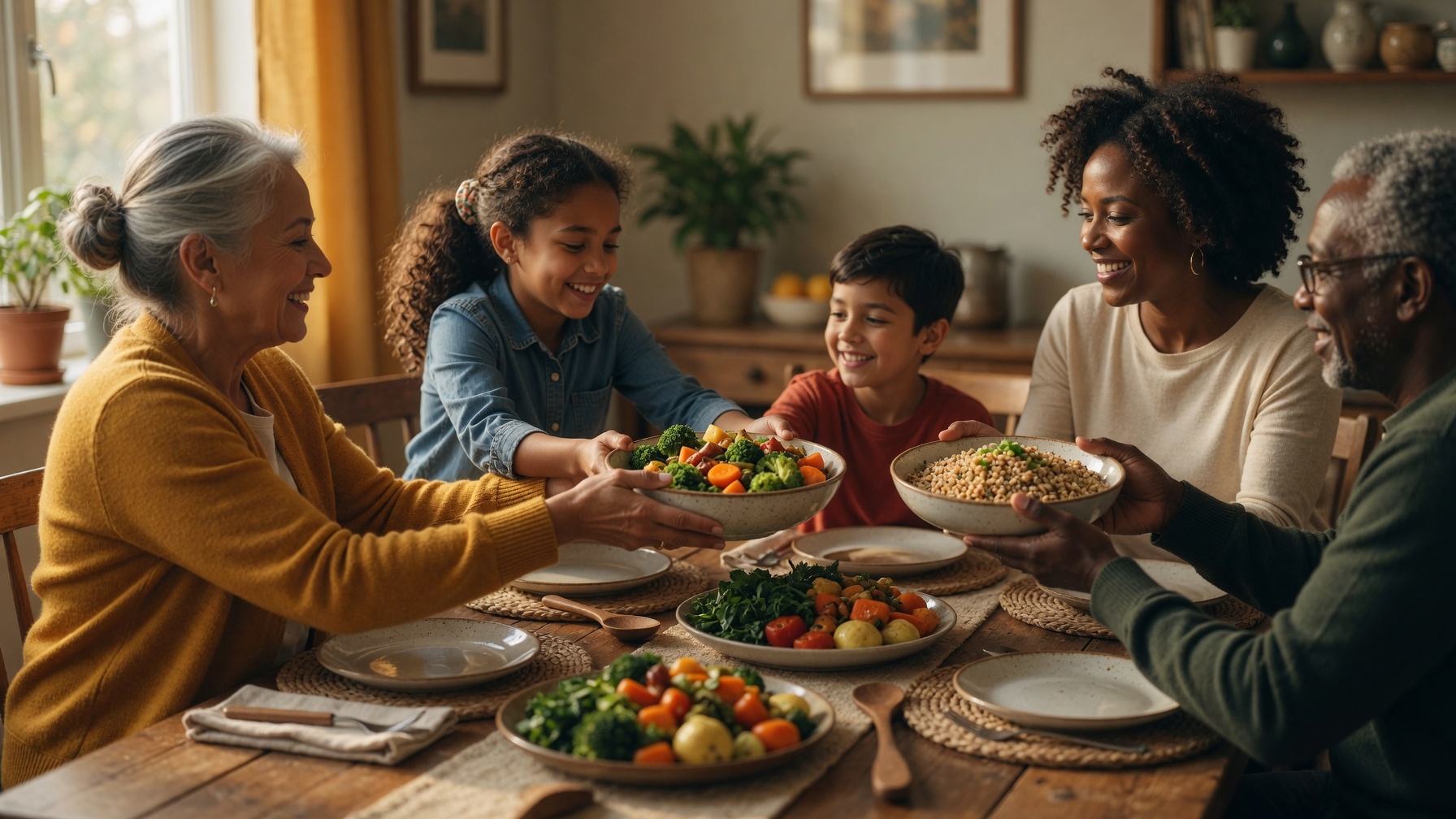 Illustration for: Family Meals Help Kids Build Lifelong Eating Habits