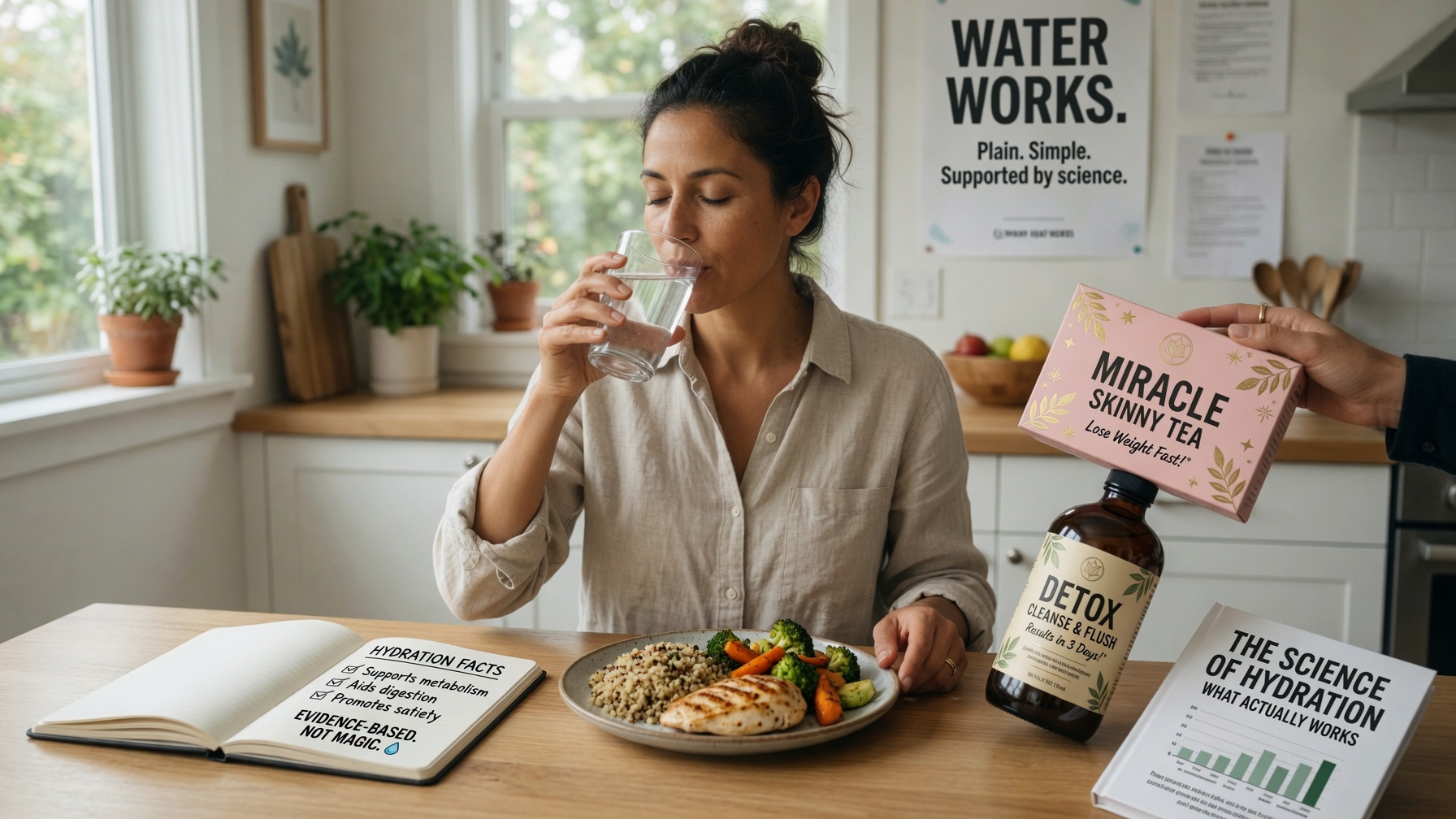 Illustration for: Water and Weight: What Hydration Actually Does