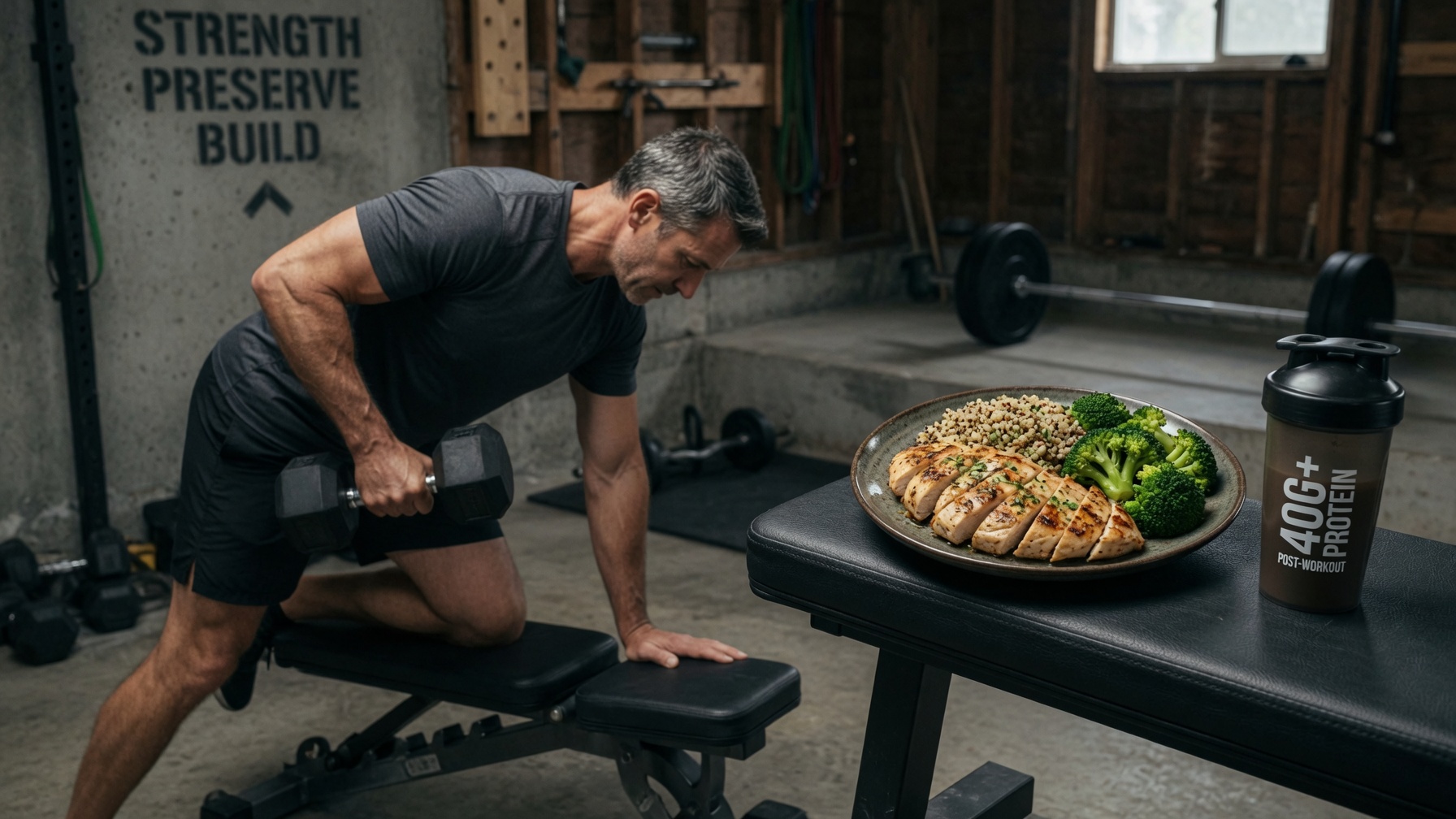 Illustration for: After 40: Protein and Strength Training for Men