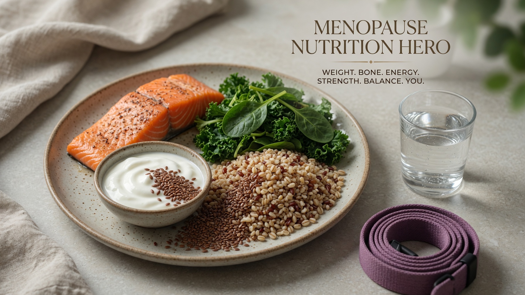 Illustration for: Nutrition During Menopause: Weight, Bone, and Energy