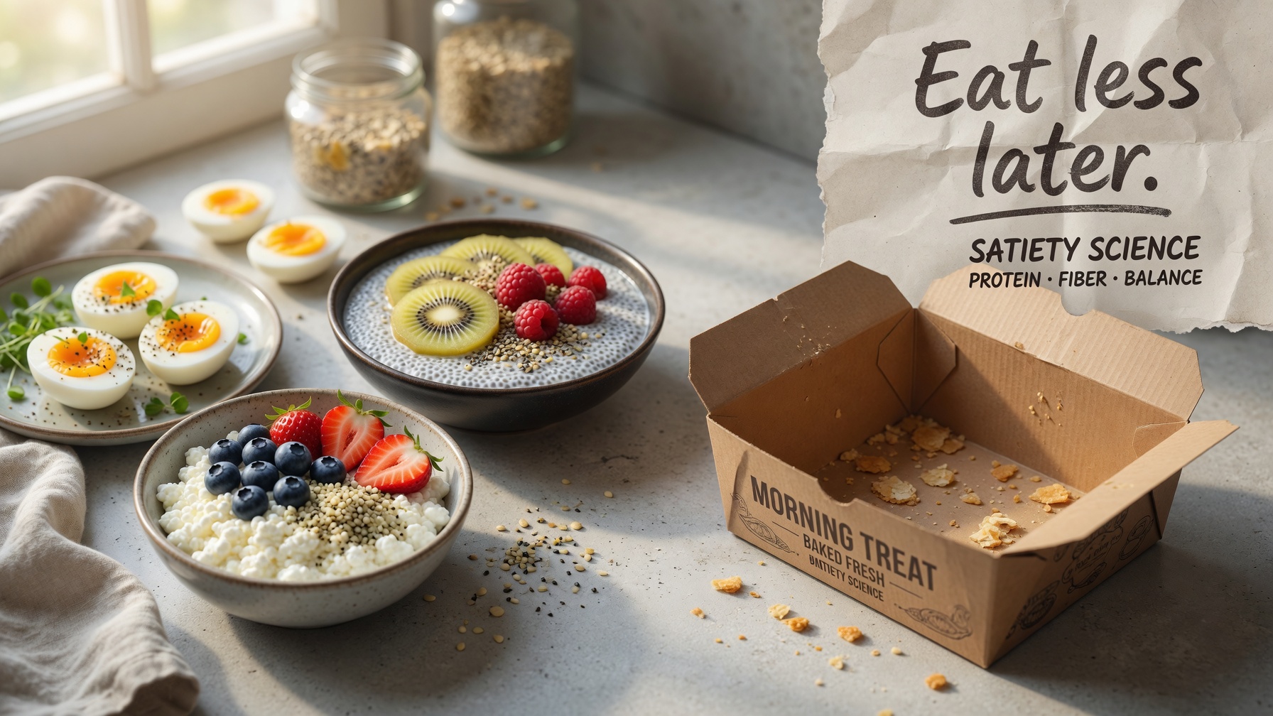 Illustration for: A Protein-Rich Breakfast Helps You Eat Less Later