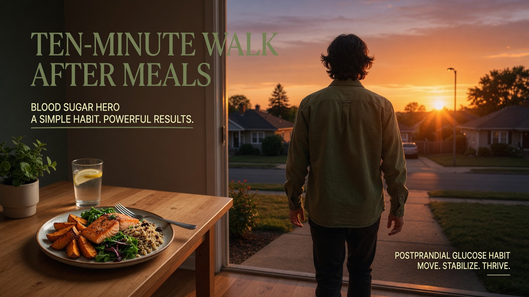 Illustration for: A 10-Minute Walk After Meals Can Steady Blood Sugar