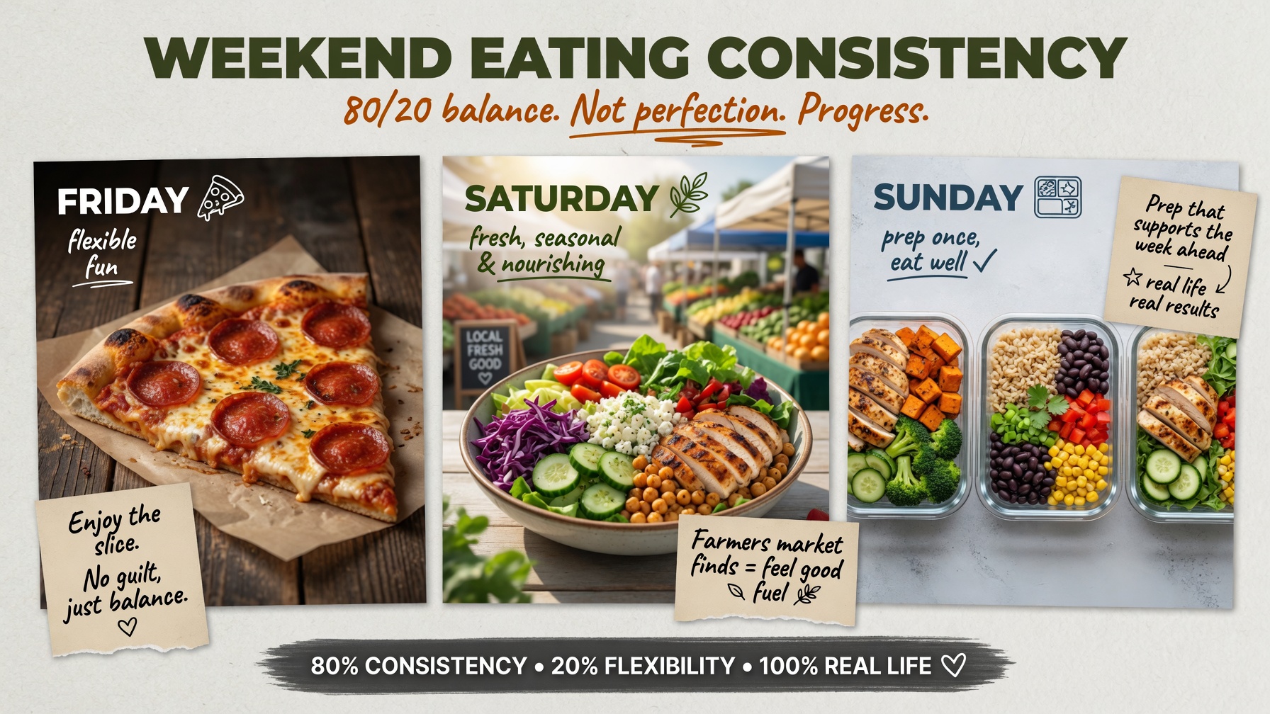 Illustration for: Weekend Eating: Stay Consistent Without Being Perfect